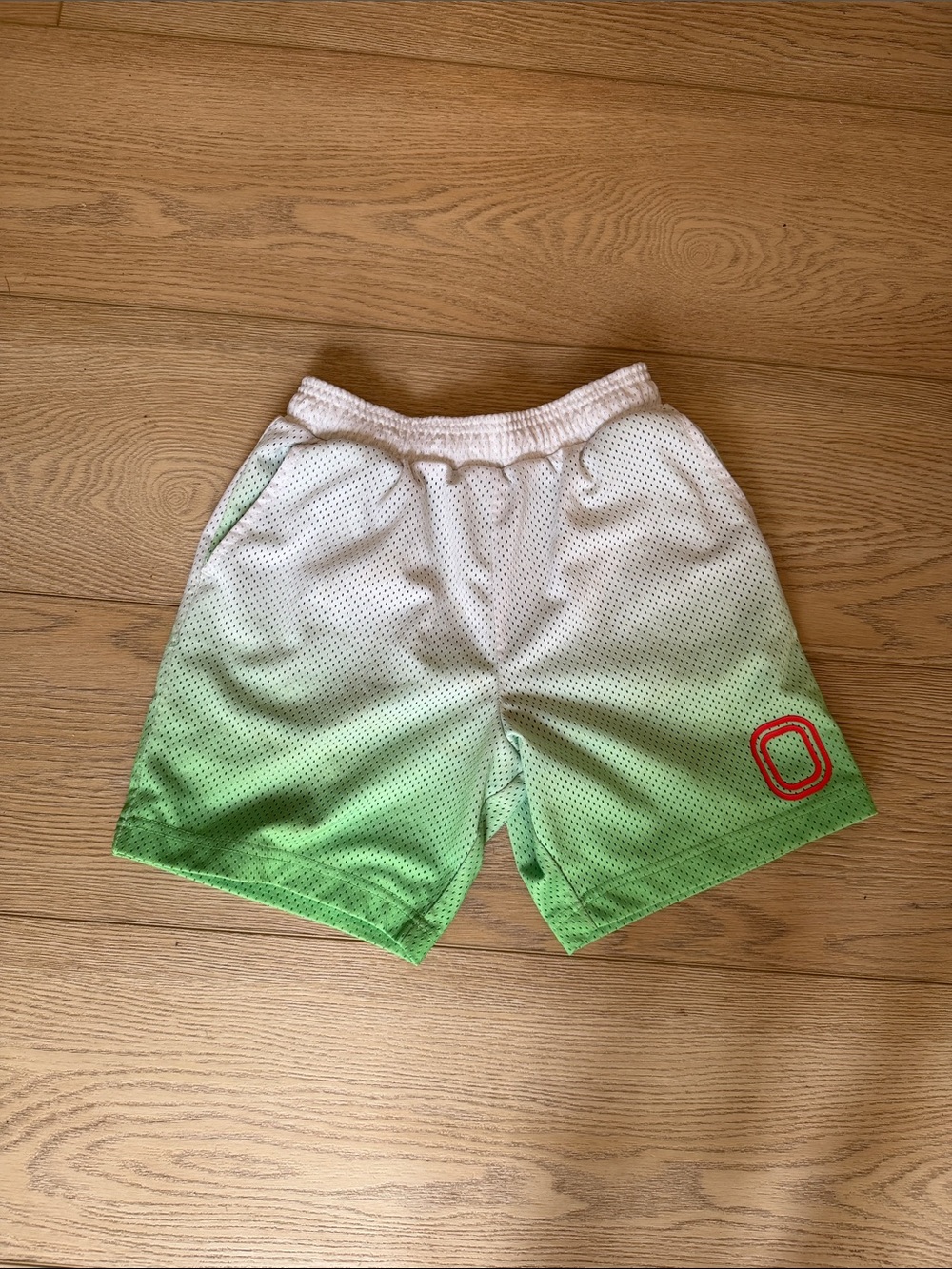 Kids Overtime Ombre Athletic Shorts with Red Logo